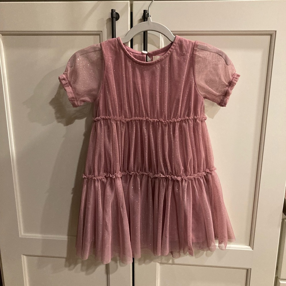 Sparkling Mauve Creamie Brand size 2 lined dress w/ shear short sleeves